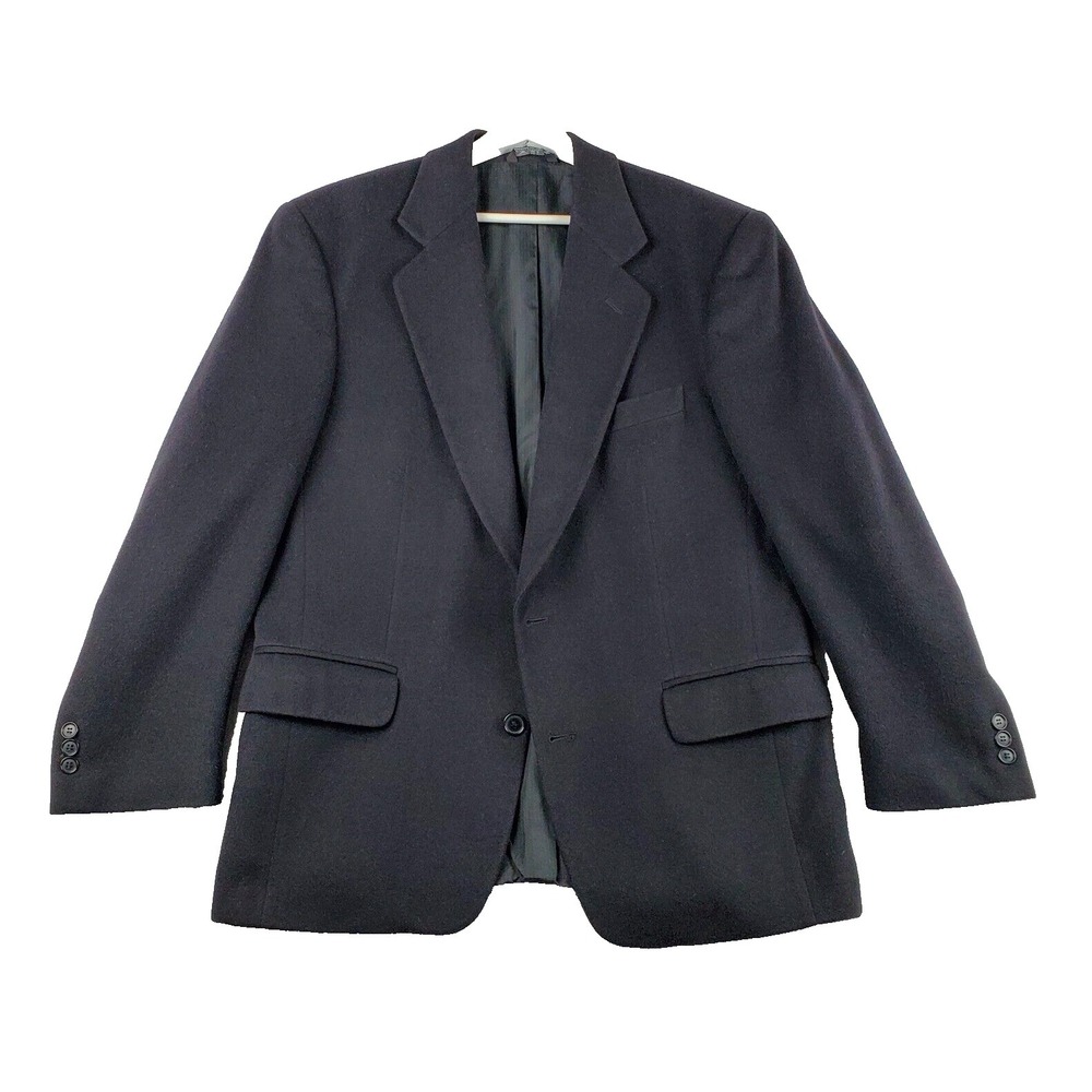 Vito Rufolo Blazer Jacket Men's 40S Black Wool Lined Single Breasted Notch Lapel